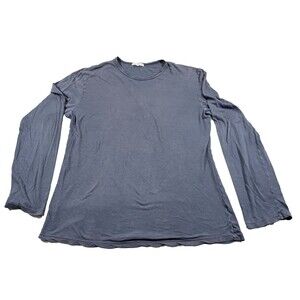 James Perse Shirt Mens Blue Long Sleeve Standard Cotton Tee Crew Sz 2 Medium